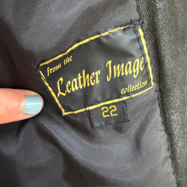 1980s nz vintage / LEATHER IMAGE / shaped black leather jacket / 22 (3917699427005242197)