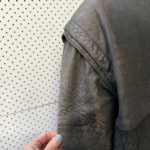 1980s nz vintage / LEATHER IMAGE / shaped black leather jacket / 22 (3917699428042719651)