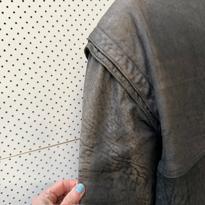 1980s nz vintage / LEATHER IMAGE / shaped black leather jacket / 22 (3917699428042719651)