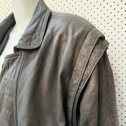 1980s nz vintage / LEATHER IMAGE / shaped black leather jacket / 22 (3917699431108276308)
