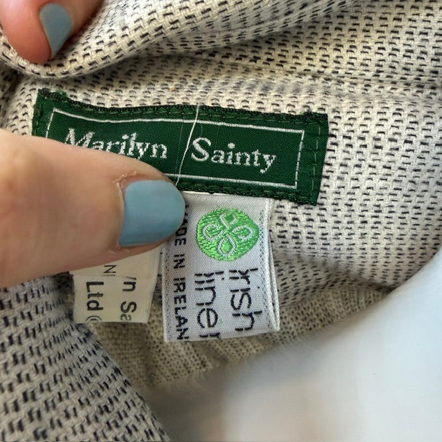 1980s vintage / MARILYN SAINTY / irish linen oversized shirt / one size (3917699484283305139)