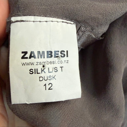 ZAMBESI / silk longsleeved tee / 12 / made in nz (3917699511073941779)