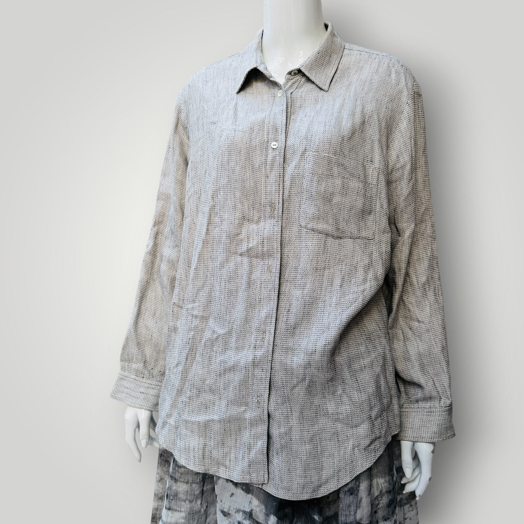 1980s vintage / MARILYN SAINTY / irish linen oversized shirt / one size (3917700367951910243)
