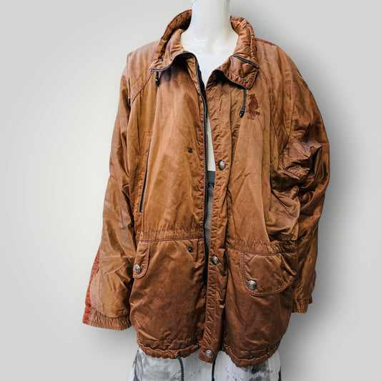 1980s vintage / brown parka jacket / made in Finland / L (3917700397250093210)