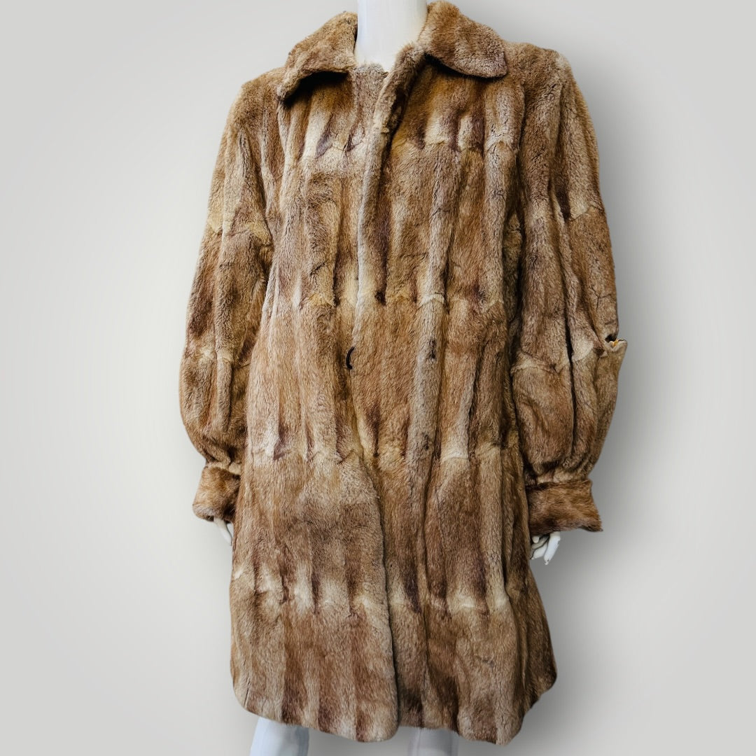 1960s nz vintage / PATTISON EDE / fur coat / m (3917700406352568057)
