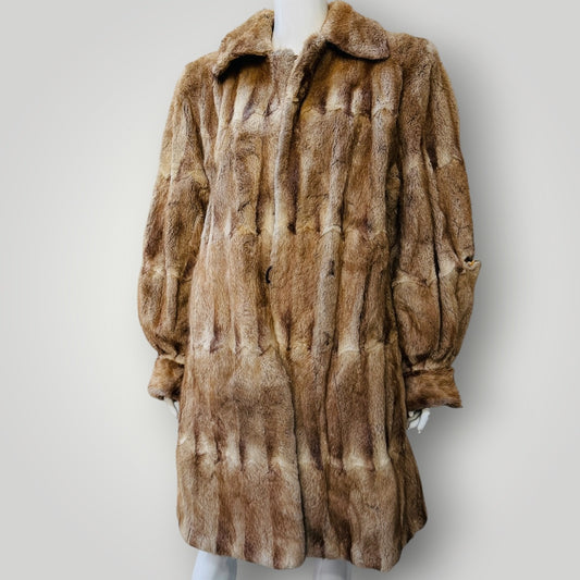 1960s nz vintage / PATTISON EDE / fur coat / m (3917700406352568057)
