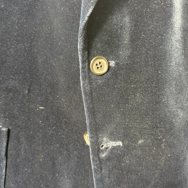 1980s british vintage / ST MICHAEL / plush blue velvet jacket / M (3917847295211346828)