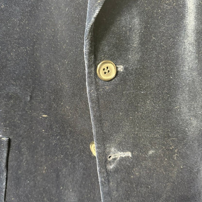 1980s british vintage / ST MICHAEL / plush blue velvet jacket / M (3917847295211346828)
