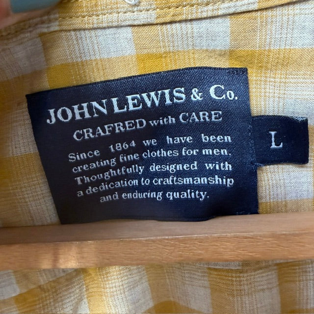 JOHN LEWIS / check button-up shirt / L (3917847312656637641)