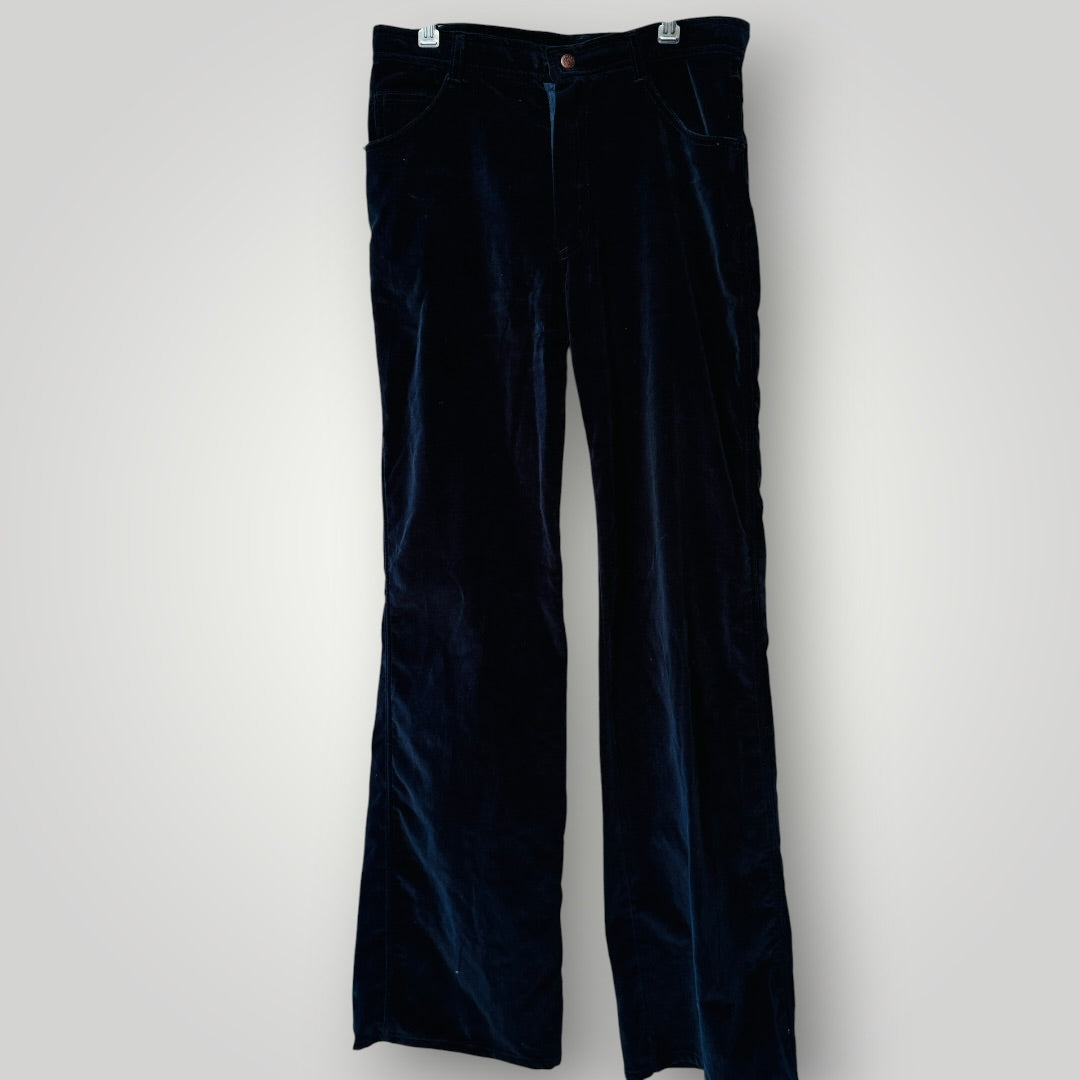 1970s 1980s american vintage / MEMBERS ONLY / plush blue velvet pants / M (3917847468127483759)