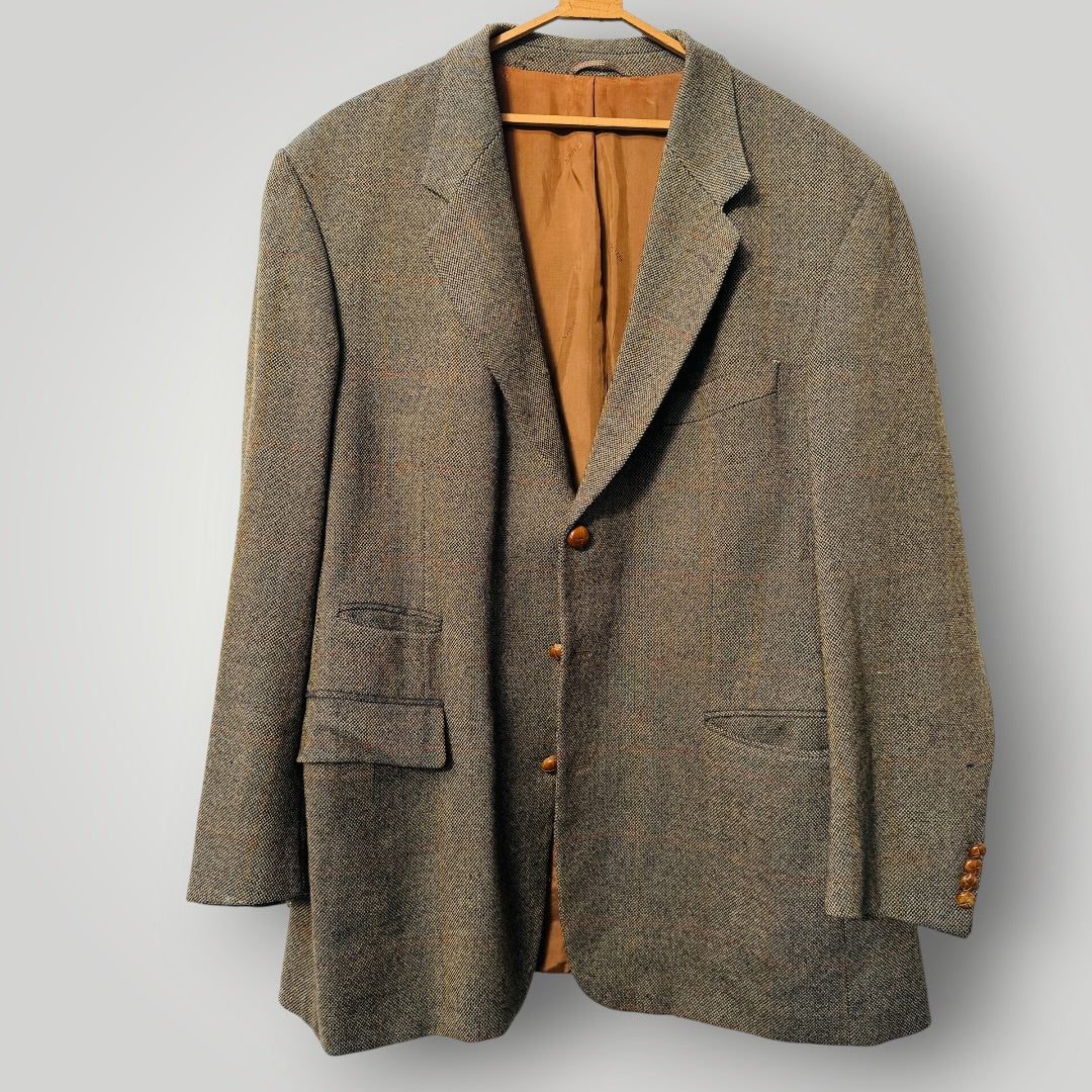 1970s german vintage / Schildt / wool tweed blazer / XL (3917847471095886874)