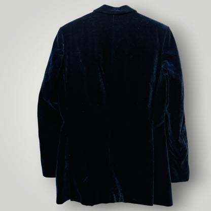 1980s british vintage / ST MICHAEL / plush blue velvet jacket / M (3917847472821875574)