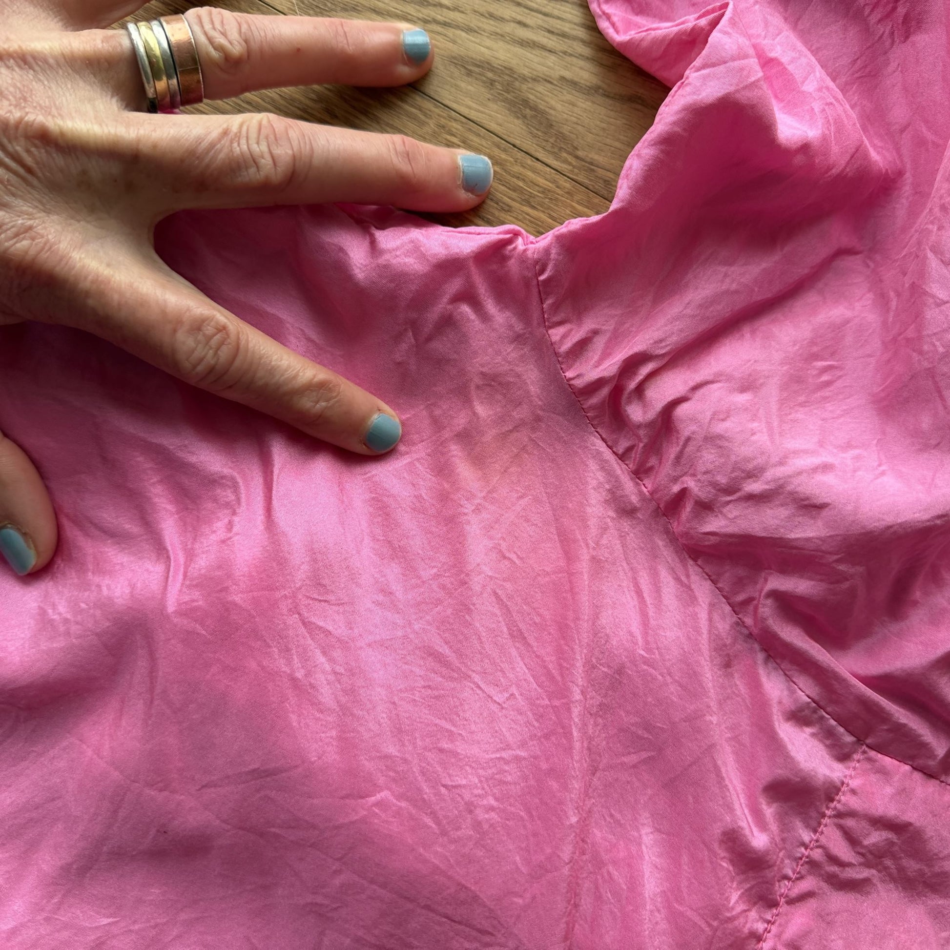 Maggie Marilyn / 'Don't Over Think It' shirt / pink silk / s/m (3917861360523154648)