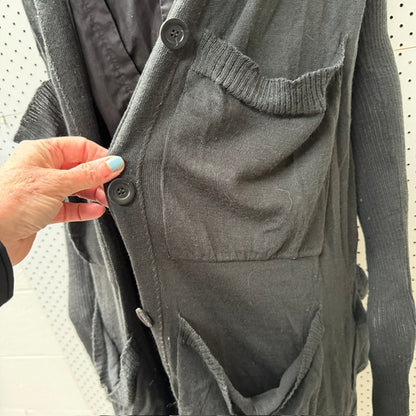 NOM*D / merino longline cardigan in khaki green / 1 (3917951736670192912)