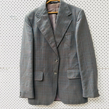 1970s vintage / DUGSON / men's suit / glen plaid woven wool / M (3917951876894171080)