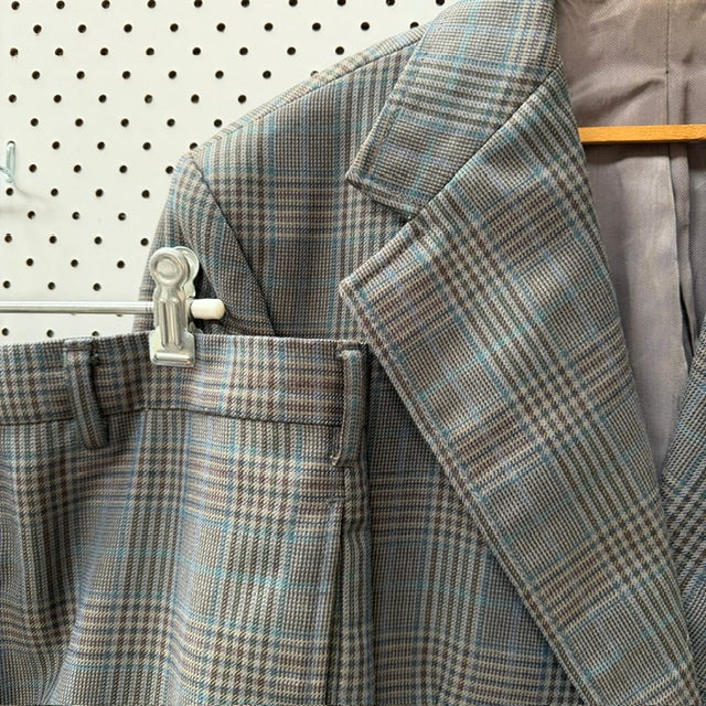 1970s vintage / DUGSON / men's suit / glen plaid woven wool / M (3917951880228230613)