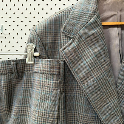 1970s vintage / DUGSON / men's suit / glen plaid woven wool / M (3917951880228230613)