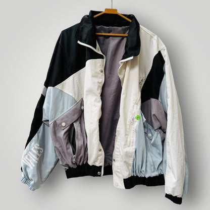 VFILES / vintage styled oversized colourblock track jacket / XL (3917951913301563976)