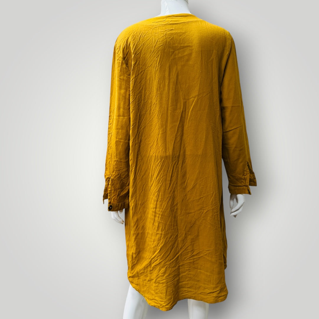 WIDDESS / mustard wool dress or jacket / 12 / made in nz (3917951926188996380)