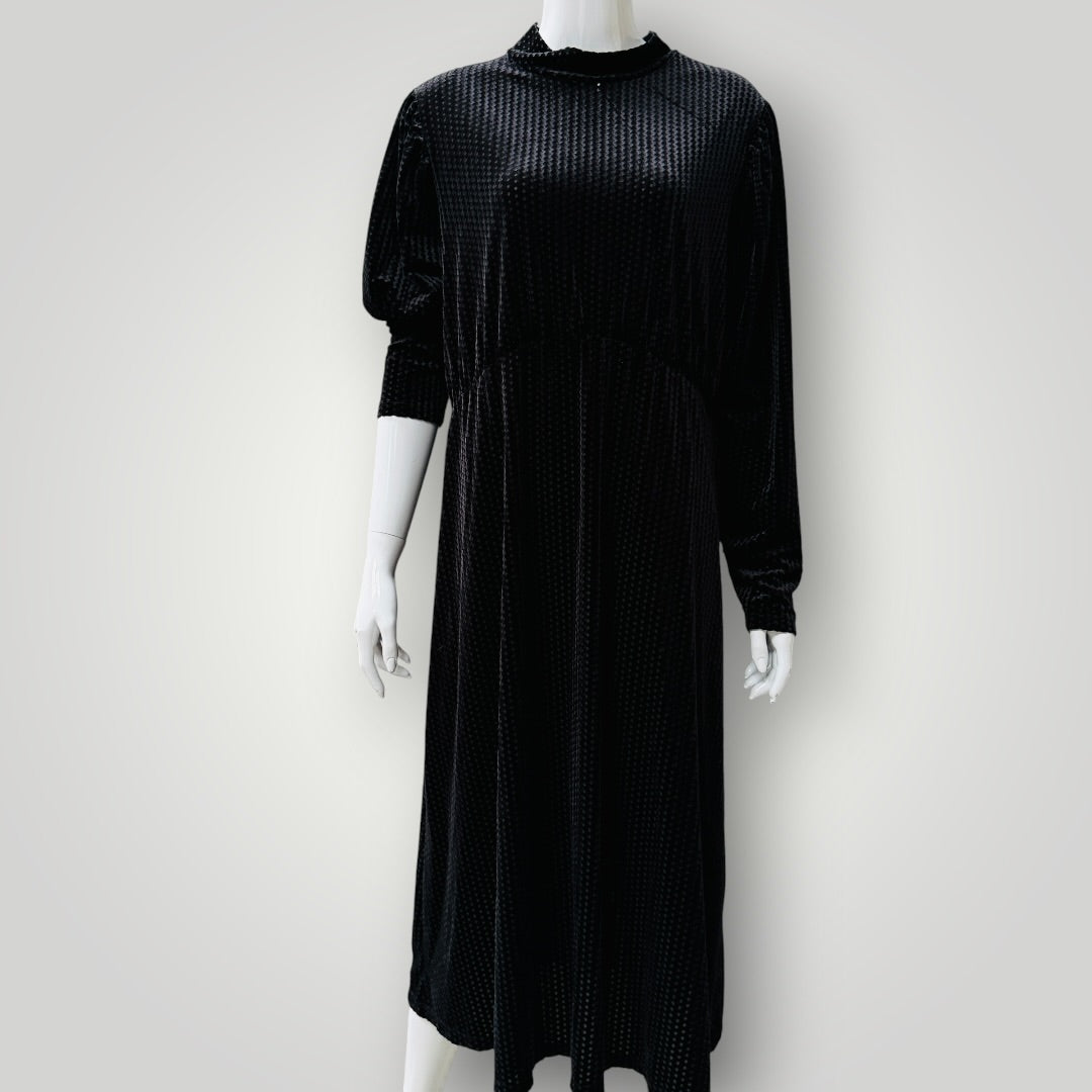 stretch velvet / black dress / s/m (3917951931154735948)