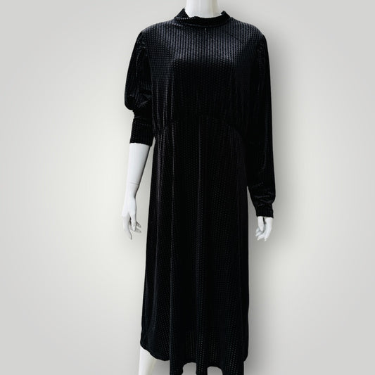 stretch velvet / black dress / s/m (3917951931154735948)