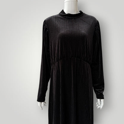 stretch velvet / black dress / s/m (3917951932870252845)