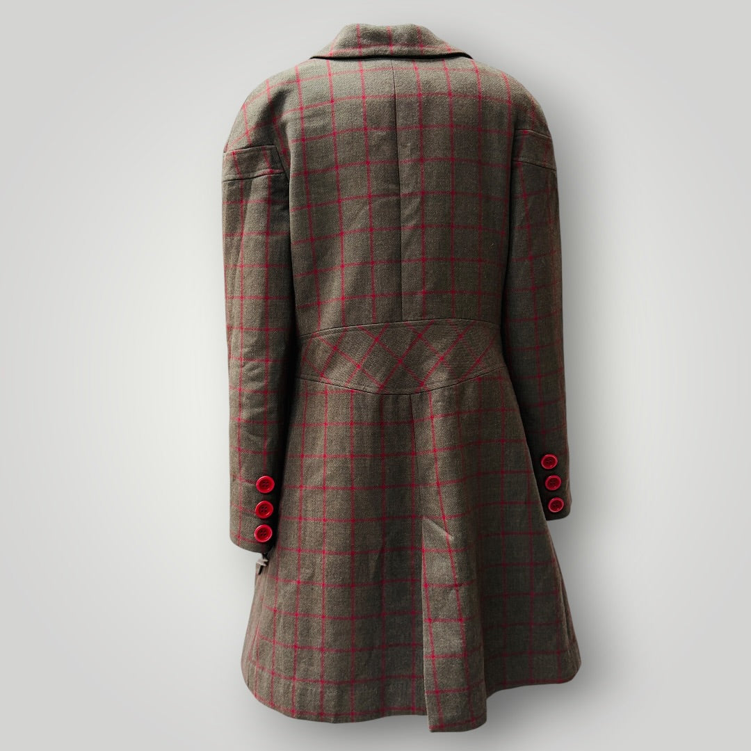 Y2k nz vintage / RICOCHET / 100% wool coat in plaid / s (3917951966190400223)