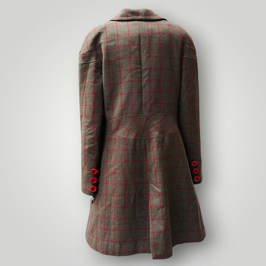 Y2k nz vintage / RICOCHET / 100% wool coat in plaid / s (3917951966190400223)