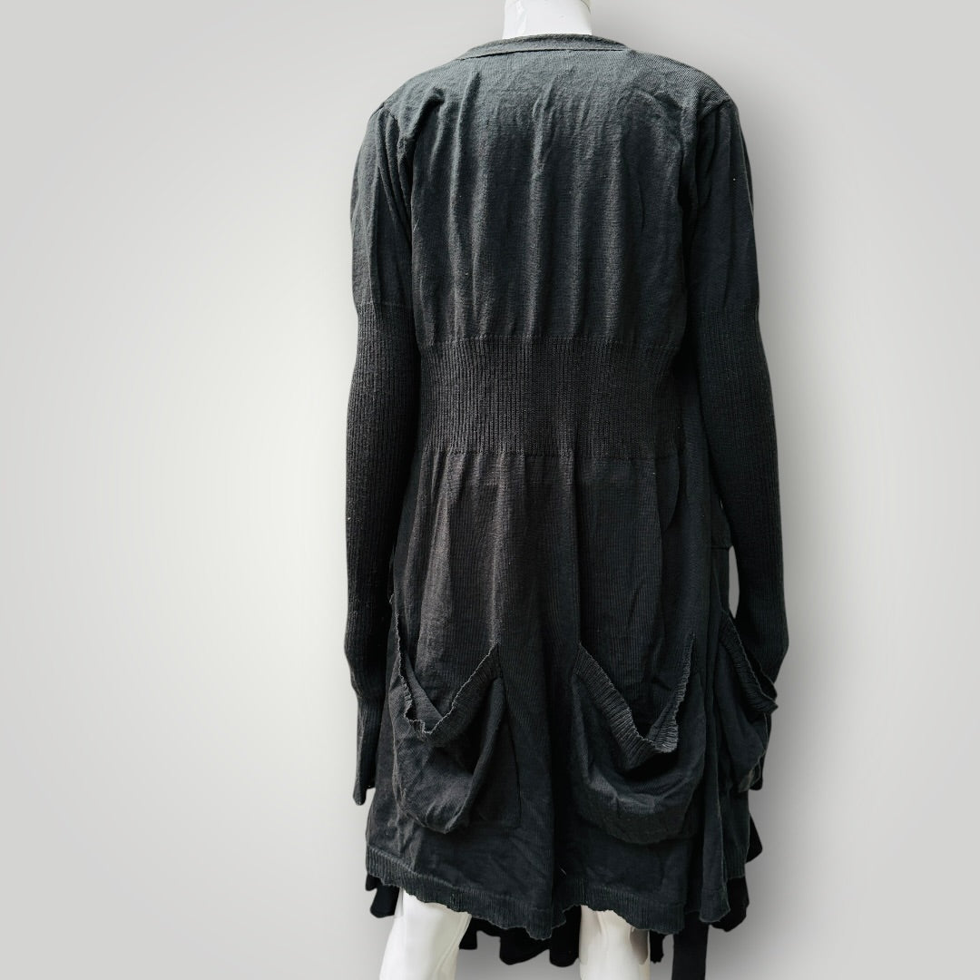 NOM*D / merino longline cardigan in khaki green / 1 (3917951976576578439)