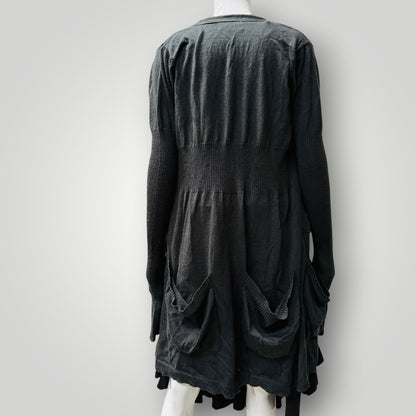 NOM*D / merino longline cardigan in khaki green / 1 (3917951976576578439)