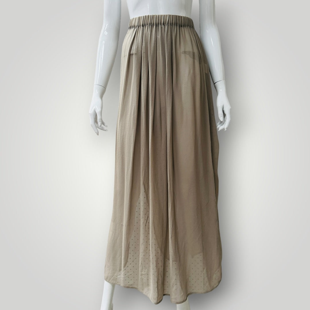 1990s nz vintage / GAYE BARTLETT / sheer silk maxi skirt / s (3917951979266609235)