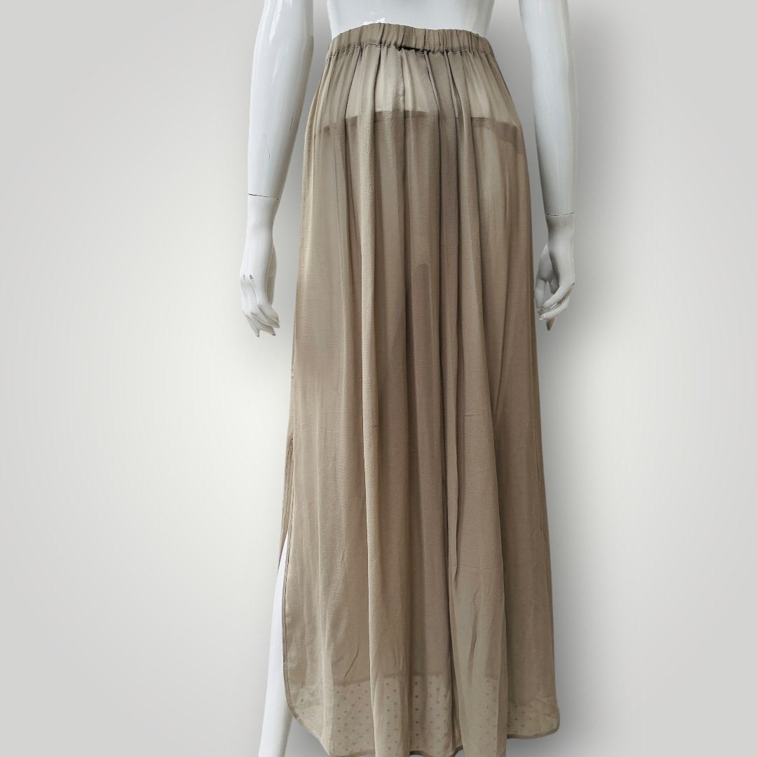 1990s nz vintage / GAYE BARTLETT / sheer silk maxi skirt / s (3917951981510024668)