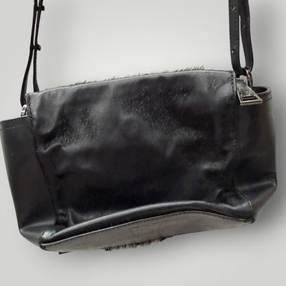 Status Anxiety / "The Ascendants" crossbody bag in leather and fur (3917951992352428150)