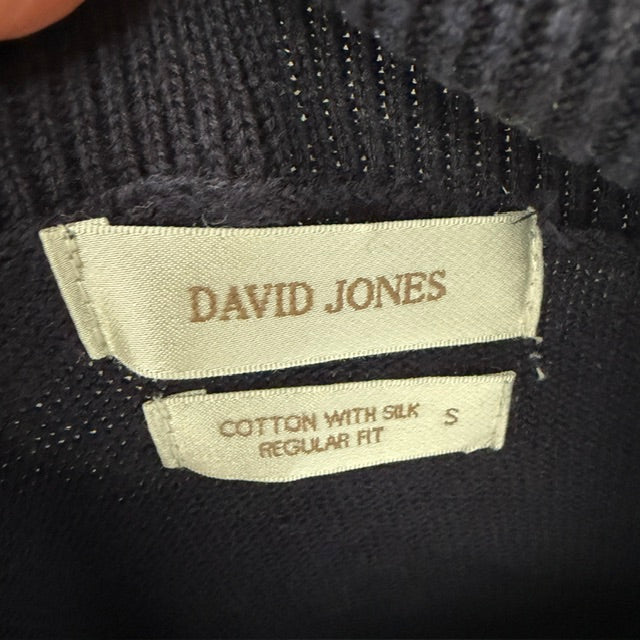 DAVID JONES / silk cotton jumper / shawl neck / s (3918020981556885242)