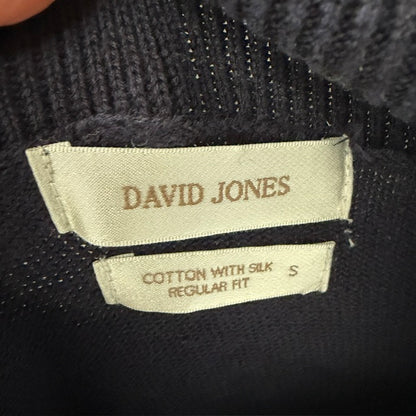 DAVID JONES / silk cotton jumper / shawl neck / s (3918020981556885242)