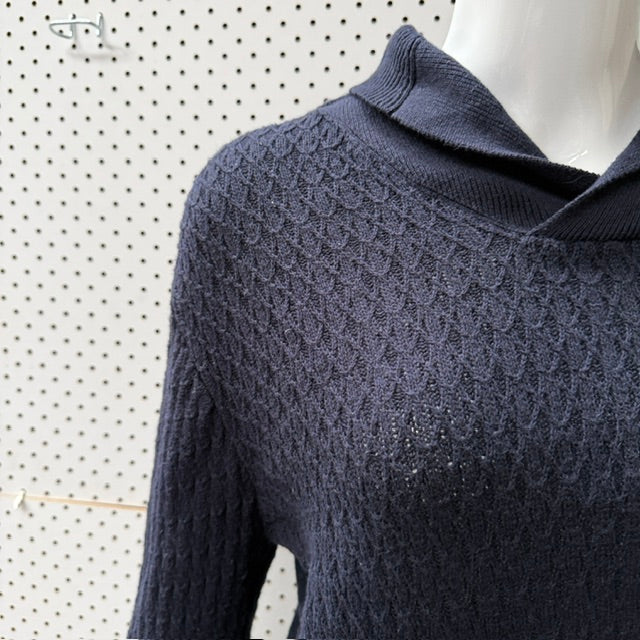DAVID JONES / silk cotton jumper / shawl neck / s (3918020984810091238)