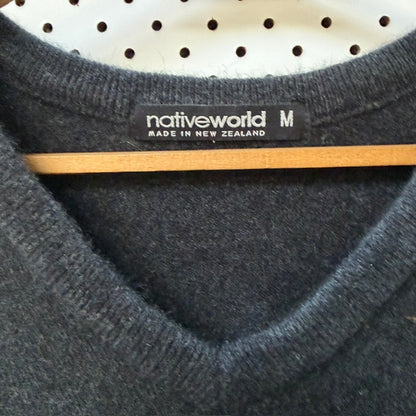 NATIVEWORLD / merino possum silk grey jumper / M (3918290056398939588)