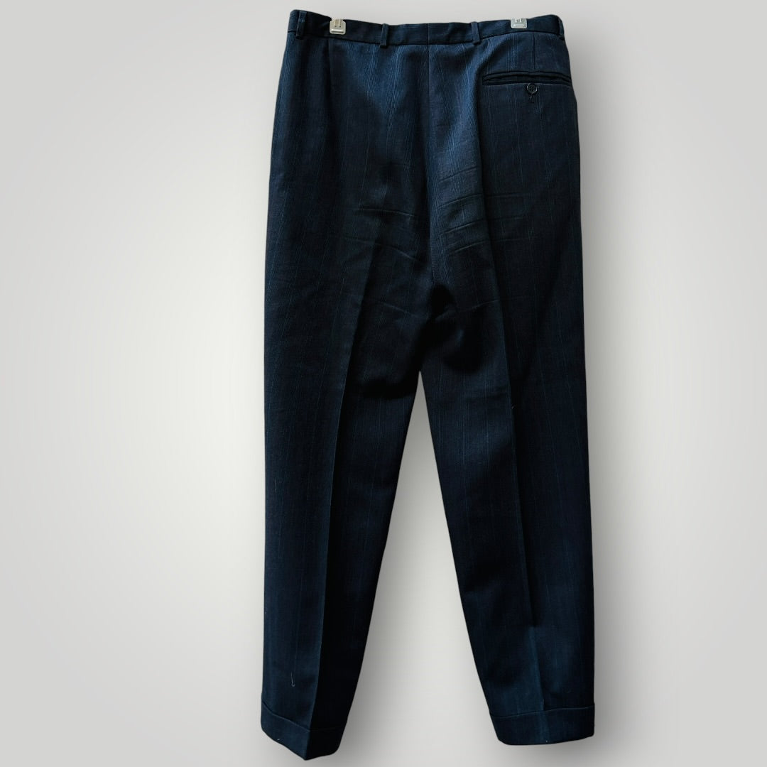 1990s vintage / double breasted pleated pants wool suit / s/m (3918290578186061133)
