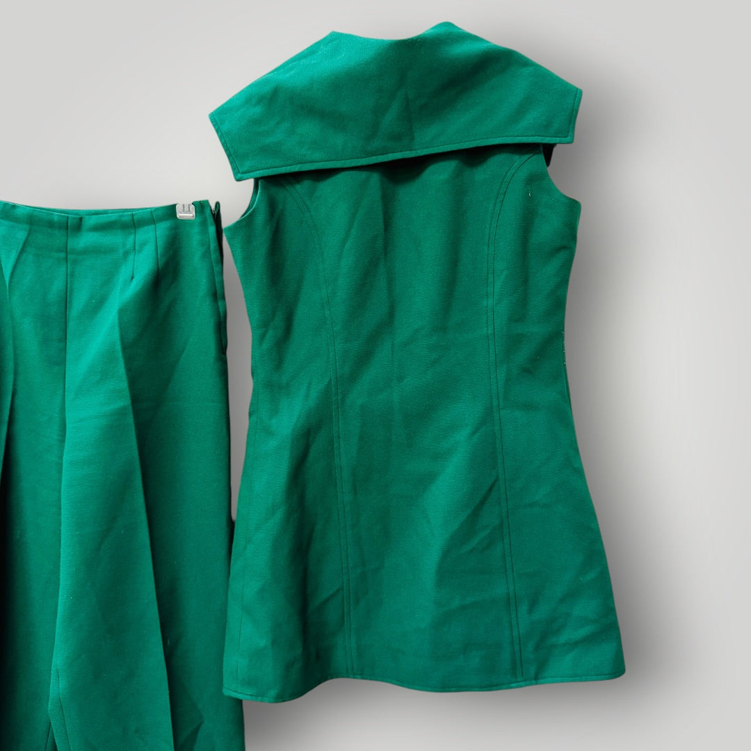 1970s nz vintage / CHAPARELLE / green trouser suit / s (3918290595487496713)