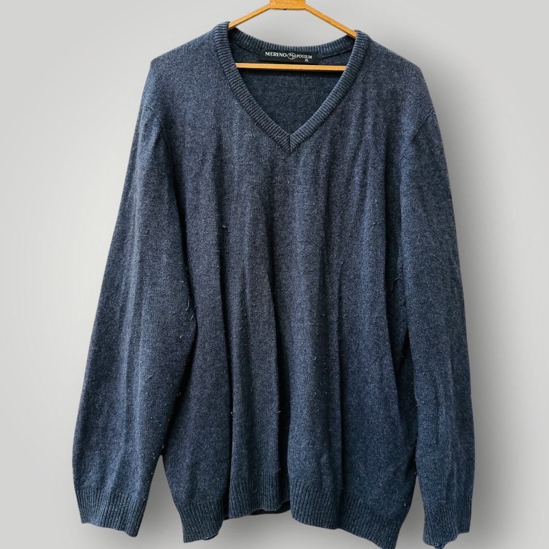 MERINO POSSUM / soft grey jumper / XL (3918290607836802251)