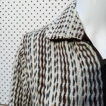 SUE BATEUP / hand woven wool jacket / made in nz / m (3918299260621031925)