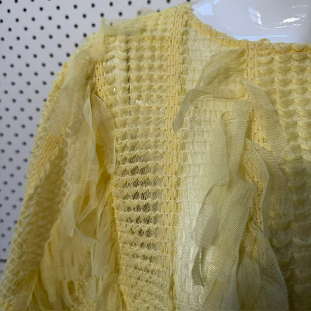 Zara / tulle fringe crop top / yellow, / S (3918299298870869042)