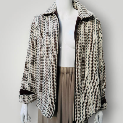 SUE BATEUP / hand woven wool jacket / made in nz / m (3918299634743511636)
