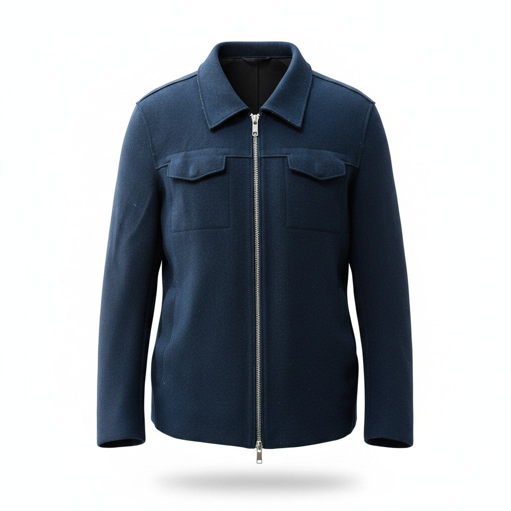 WITCHERY / navy wool-blend field jacket / m (3918300041169113864)