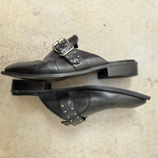 Jo Mercer / slip-ons / studded strap and buckle detail / 40 (3918404401489962222)