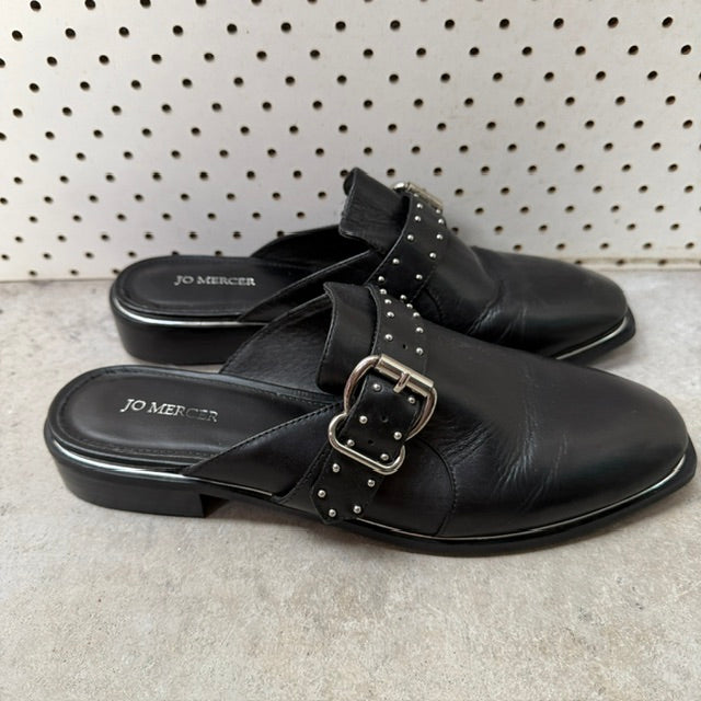 Jo Mercer / slip-ons / studded strap and buckle detail / 40 (3918404410105715805)