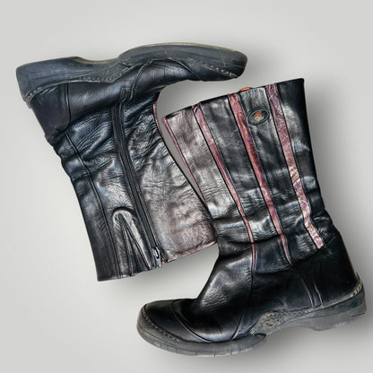 y2k vintage / EJECT / leather boots / 40 (3918404546289123226)
