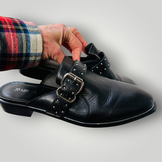 Jo Mercer / slip-ons / studded strap and buckle detail / 40 (3918404551503989303)