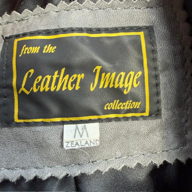 1980s vintage / LEATHER IMAGE / grey leather bomber / m / made in nz (3918464801486216502)