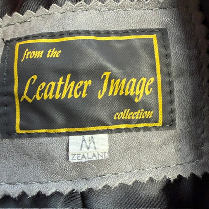 1980s vintage / LEATHER IMAGE / grey leather bomber / m / made in nz (3918464801486216502)